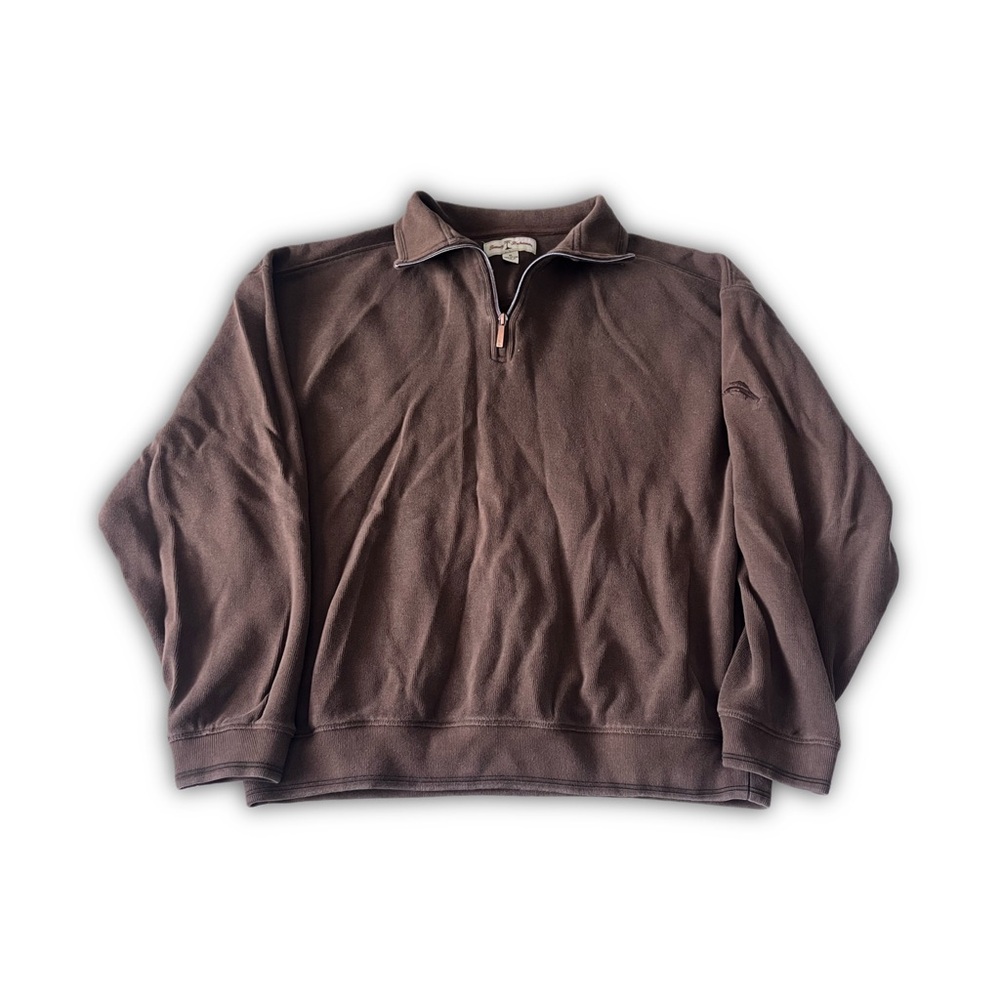 Tommy Bahama Brown Quarter-Zip Pullover